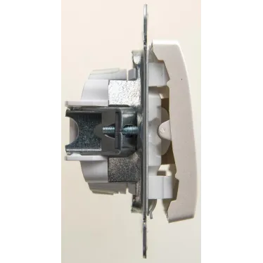 GLOSSA Выключатель двухклавишный схема 5 перламутр в рамку