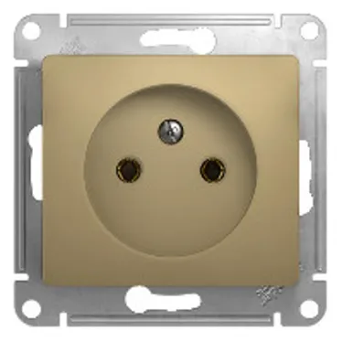 GLOSSA Розетка без заземления в рамку титан