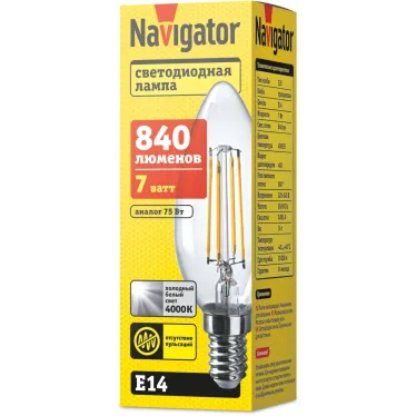 Лампа светодиодная NLL-F-C35-7-230-4K-E14 | 80535 |  Navigator