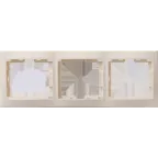 КВАРТА Рамка горизонтальная бежевая 3 поста