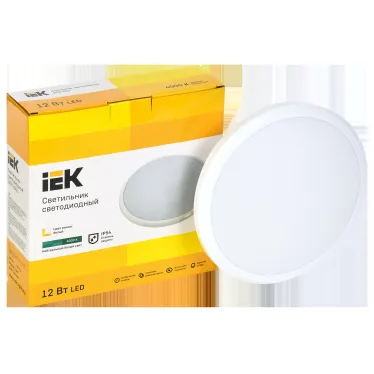 Светильник светодиодный ДПБ 3001 12Вт IP54 4000K круг белый IEK