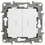 ETIKA Переключатель двухклавишный с подсветкой белый автоматические зажимы 10AX