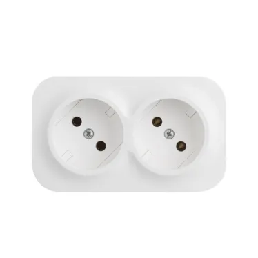 Quteo розетка двойная без заземления без шторок 16 A 250 В IP 20 Белая