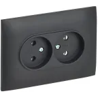 SKANDY Розетка 2-местная без заземления без защитных шторок 10А в сборе SK-R10T титан IEK