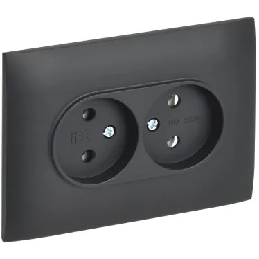 SKANDY Розетка 2-местная без заземления без защитных шторок 10А в сборе SK-R10T титан IEK