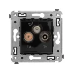 Avanti Розетка TV-FM-SAT в стену, Черный квадрат
