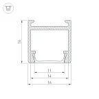 Профиль PDS-H16-2000 ANOD | 023858 | Arlight