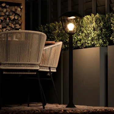 Светильник садово-парковый столб НТУ 1хE27 AC 220В Черный IP54 200х200х1000мм Алюминий max 60Вт ландшафтный Aura Gauss