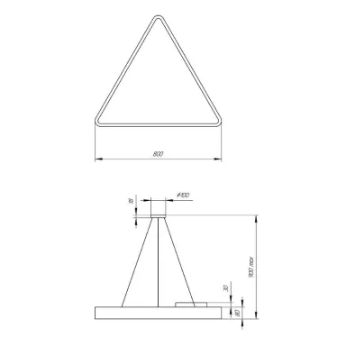 Светильник светодиодный Geometria Delta SPO-152-B-40K-048 48Вт 4000К 3500Лм IP40 800*800*80 черный подвесной