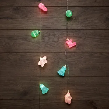 Гирлянда светодиодная Новый год 1,5 м, прозрачный ПВХ, 10 LED, теплый белый, питание 2 х АА (батарейки не в комплекте) | 303-081 | NEON-NIGHT