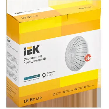 Светильник светодиодный ДПБ 2006 18Вт IP20 4000К круг белый IEK