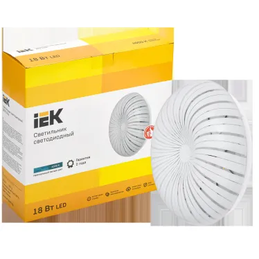 Светильник светодиодный ДПБ 2006 18Вт IP20 4000К круг белый IEK