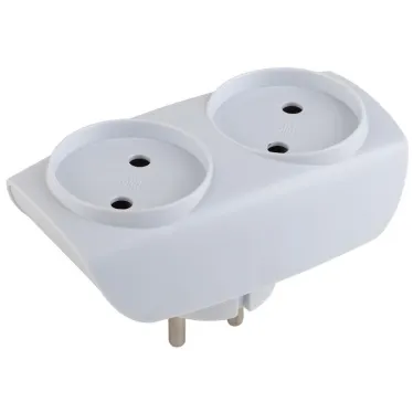 Тройник 2гн, без заземл. (белый) (10/60/1500) SP-2-W