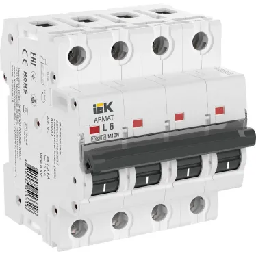 ARMAT Выключатель автоматический четырехполюсный M10N L 6А