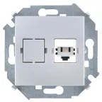 Розетка телефонная RJ11, винтовой зажим, алюминий