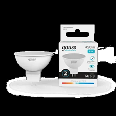Лампа светодиодная LED 5.5 Вт 450 лм 4100К софит MR16 нейтральный GU5.3 AC 220В Elementary Gauss