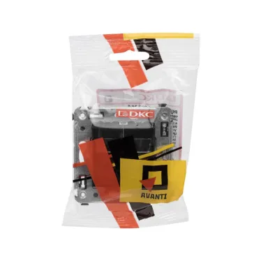 Avanti Розетка телефонная в стену двойная, ''Черный квадрат''