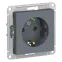 Розетка ATLASDESIGN с заземлением 16А механизм грифель