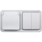 Двухместная монтажная коробка - Программа Plexo - белый - 2 поста - горизонтальная установка