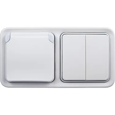 Двухместная монтажная коробка - Программа Plexo - белый - 2 поста - горизонтальная установка