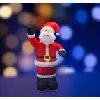 Фигура праздничная надувная 3D  "Дед Мороз приветствует", размер 180 см, внутр подсветка 5 диодов , компр/адапт 12В, IP 65  | 511-114 | NEON-NIGHT