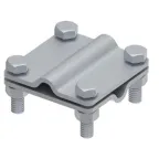 Соединитель крестовой 65х65 для параллельного, крестового и Т-образного соединения прутка диаметром 6-10 мм. Без разделительной пластины. Монтаж с помощью 4 винтов с шестигранной головкой M8X25 и 4 шестигранных гаек M8. Материал - горячеоцинкова