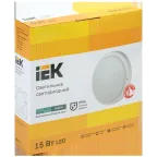 Светильник светодиодный ДПО 4003 15Вт IP54 4000K круг белый пластик IEK