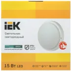 Светильник светодиодный ДПО 4003 15Вт IP54 4000K круг белый пластик IEK