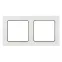Стокгольм Рамка 2-местная белая с линией цвета черный