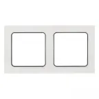 Стокгольм Рамка 2-местная белая с линией цвета черный