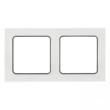 Стокгольм Рамка 2-местная белая с линией цвета черный