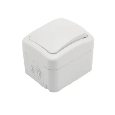 Переключатель проходной Mini OG IP54, о/у, белый