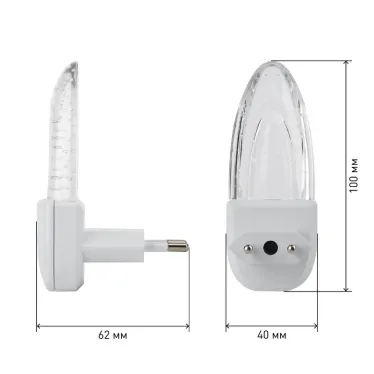 Ночник - светильник светодиодный в розетку с датчиком освещенности белый NN-619-LS-W ЭРА