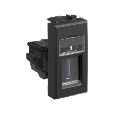 Avanti USB 3.0 розетка модульная, тип А-А, , Черный матовый, 1 модуль