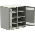 Шкаф LINEA B (пустой) 1450х1400х950мм двустворчатая металлическая дверь серый