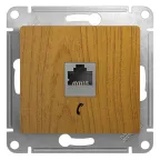 GLOSSA Розетка телефонная RJ11 дуб в рамку