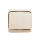 ЭТЮД Выключатель двухклавишный скрытый бежевый сх.5