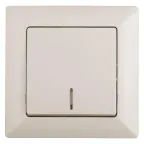 Выключатель Intro Solo 4-102-02 одноклавишный с подсветкой, 10А-250В, IP20, СУ, слоновая кость