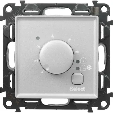 Valena LIFE Термостат для теплых полов с датчиком 16А 250В С лицевой панелью Винтовые зажимы Алюминий