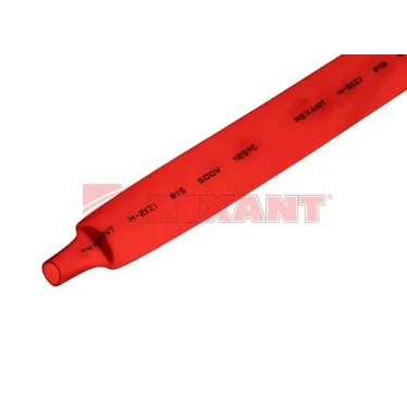 Термоусаживаемая трубка 15,0 7,5 мм, красная, упаковка 50 шт. по 1 м, REXANT