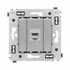 Avanti Компьютерная розетка RJ-45 без шторки в стену, кат.6А одинарная экранированная, Закаленная сталь