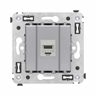 Avanti Компьютерная розетка RJ-45 без шторки в стену, кат.6А одинарная экранированная, Закаленная сталь