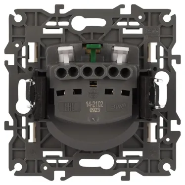 Розетка 2P+E Schuko со шторками, 16А-250В, Эра Elegance, сл.кость, 14-2102-02