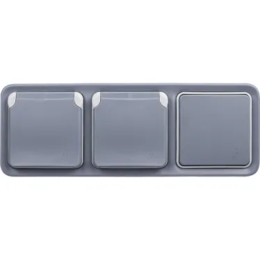 Коробка трехпостовая горизонтальная, цвет серый