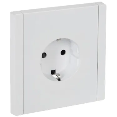 FORTE@PIANO Розетка 1-местная с заземлением с защитными шторками безвинтовое крепление 16А FP213 белый IEK