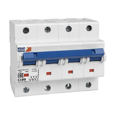 Выключатель автоматический четырехполюсный 100А N 14кА OptiDin BM125-4ND100-14ln-УХЛ3