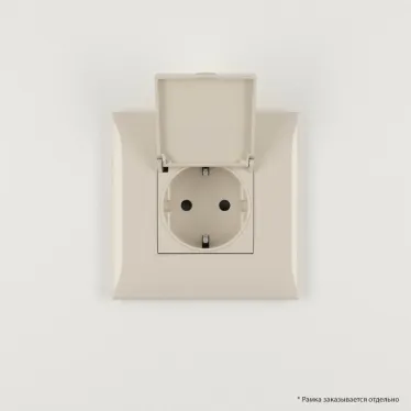 Avanti Розетка с крышкой в стену, 2P+E, ''Ванильная дымка''