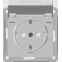 Розетка Wessen59 скрытая с заземлением с крышкой IP44 бежевая в рамку