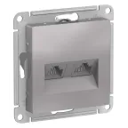 Розетка ATLASDESIGN двойная компьютерная RJ45+RJ45 категория 5E механизм алюминий