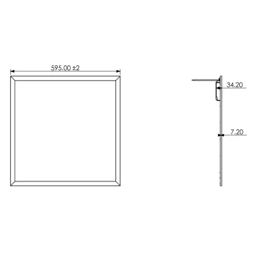 Светодиодная панель IP40 595х595x8 40Вт 3420Лм 4000К БЕЛ SPL-510-W-40K-040 (требуется драйвер Б0039417)